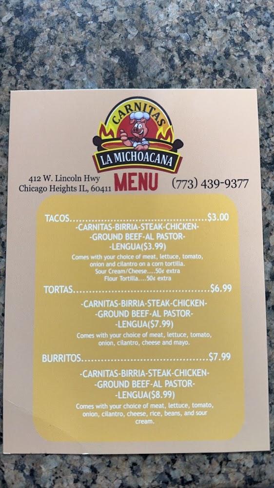 Carnitas La Michoacana Menu image 3